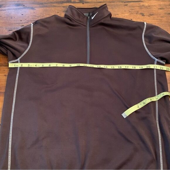 Nike Golf Thermafit Warm Fleece Lined 1/4 Zip Pulover Brown Sz M - Picture 4 of 8